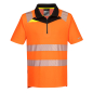 Preview: PortWest DX4 Warnschutz Polo Shirt mit Reißverschluss kurzarm