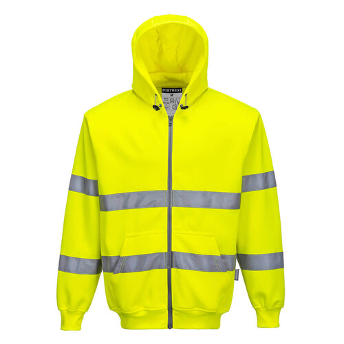 PortWest Hi-Vis Kapuzen Sweatjacke