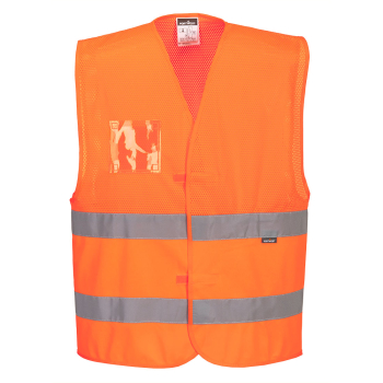 PortWest Hi-Vis Halb-Mesh Weste 2 Reflexstreifen