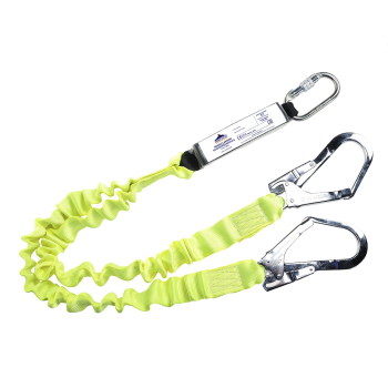PortWest Elastisches Doppel-Halteseil mit Bandfalldämpfer