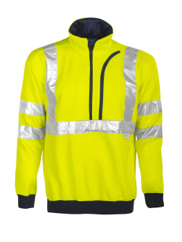 6102 SWEATSHIRT HALB-REISSVERSCHLUSS EN ISO 20471 KLASSE 3