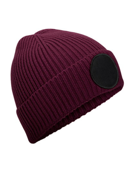 Chunky Knitted Patch Beanie
