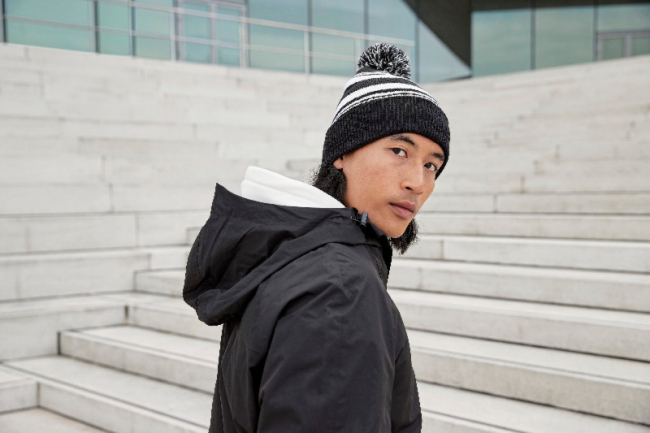 Striped Fan Beanie