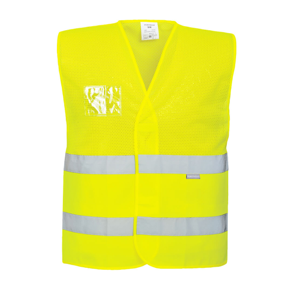 PortWest Hi-Vis Halb-Mesh Weste 2 Reflexstreifen