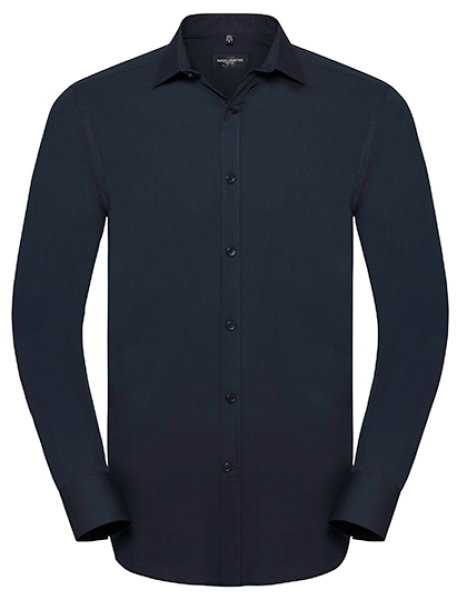 Russel Men's Long Sleeve Fitted Ultimate Stretch Shirt