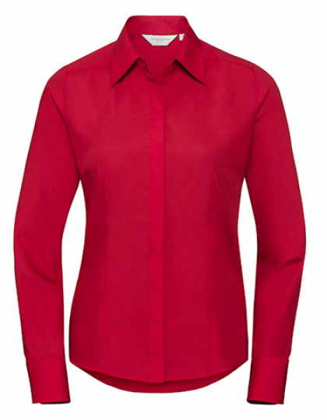 Ladies´ Long Sleeve Fitted Polycotton Poplin Shirt