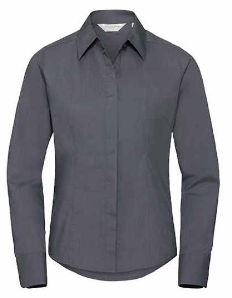 Ladies´ Long Sleeve Fitted Polycotton Poplin Shirt