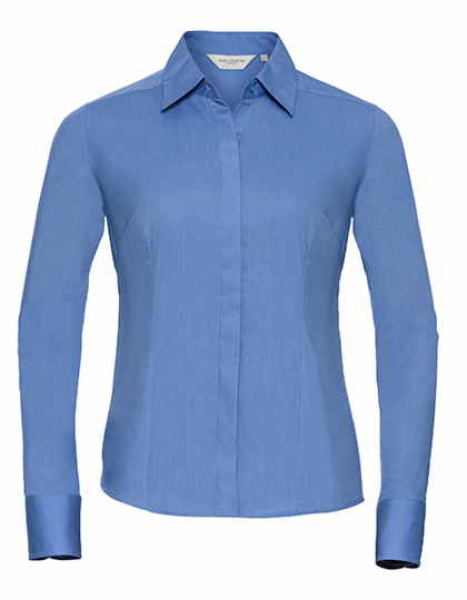 Ladies´ Long Sleeve Fitted Polycotton Poplin Shirt