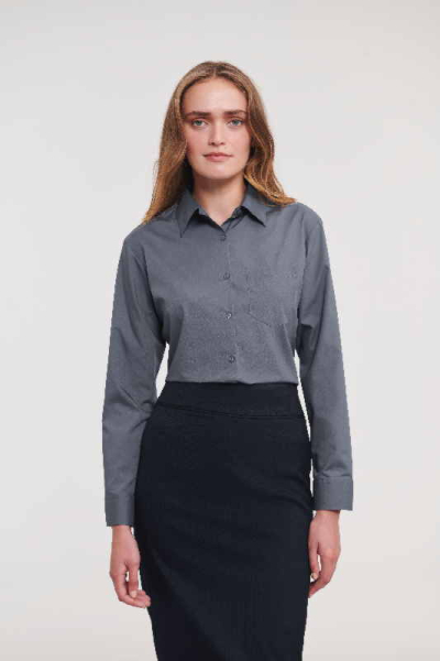 Ladies´ Long Sleeve Classic Polycotton Poplin Shirt